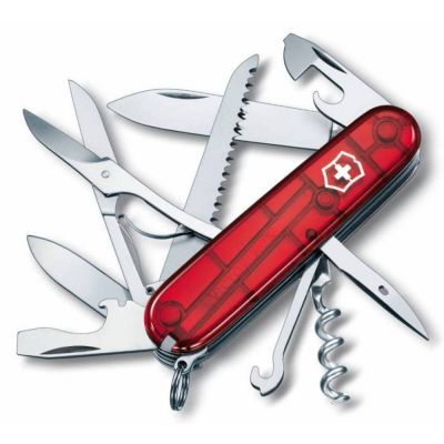 Офицерский нож Huntsman 91, прозрачный красный-0