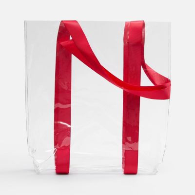 Шопер Clear Fest, ver.2, прозрачный с красными ручками-2