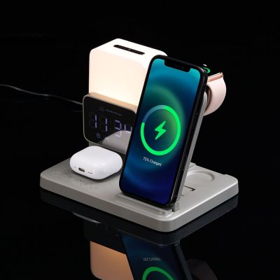 Зарядная станция с электронными часами и подсветкой Large Charge ver.3, серая-6