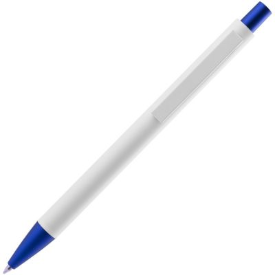 Ручка шариковая Chromatic White, белая с синим-2