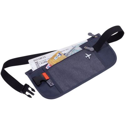 Поясная сумка для документов Money Belt, серая-1