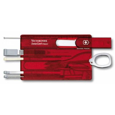 Набор инструментов SwissCard, полупрозрачный красный-1