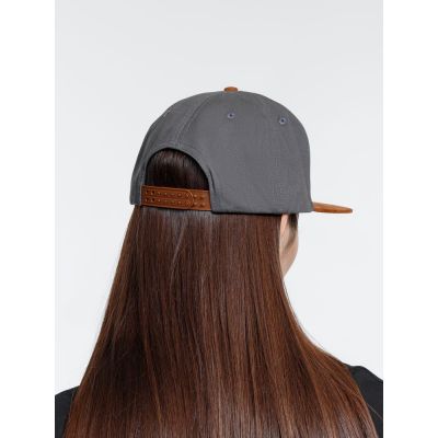 Бейсболка Foreside с прямым козырьком, серая с коричневым-6