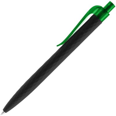 Ручка шариковая Prodir QS01 PRT-T Soft Touch, черная с зеленым-1