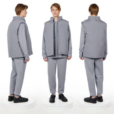 Жилет двусторонний V2, серый-3