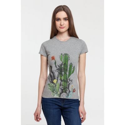 Футболка женская «Жажда жизни», серый меланж-0