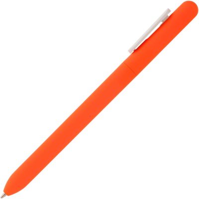 Ручка шариковая Swiper Soft Touch, неоново-оранжевая с белым-2