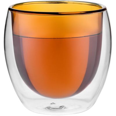 Стакан с двойными стенками Glass Bubble, желтый-1