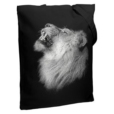 Холщовая сумка Like a Lion, черная-0