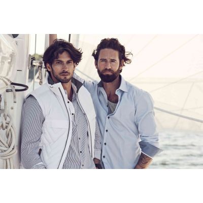 Рубашка мужская в полоску Reno, серая-4