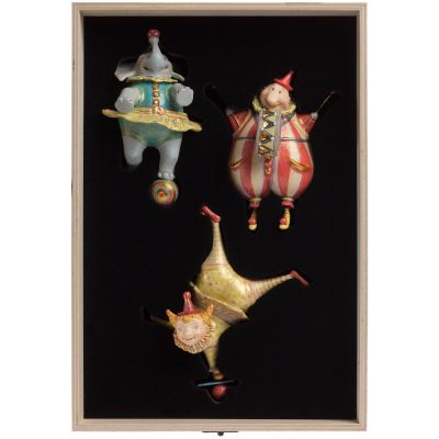 Набор из 3 елочных игрушек Circus Collection: барабанщик, акробат и слон-0