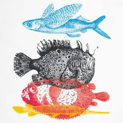 Холщовая сумка «Морские обитатели», молочно-белая-3