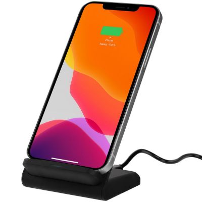 Беспроводное зарядное устройство с быстрой зарядкой Overtop, черное-0