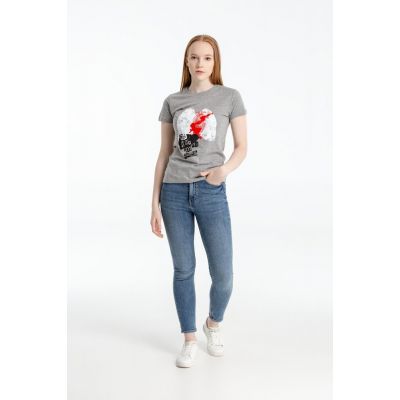 Футболка женская «Ты у меня вот здесь», серый меланж-3