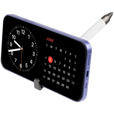 Ручка шариковая Standic с подставкой для телефона, белая-6
