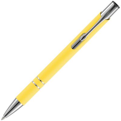 Ручка шариковая Keskus Soft Touch, желтая-2