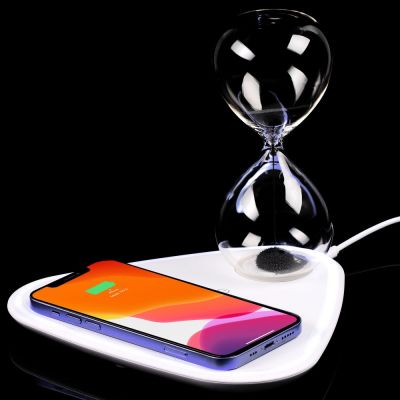 Станция беспроводной зарядки с антистрессом Countdown, белая-1