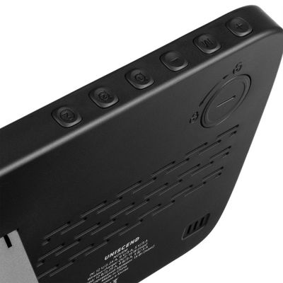 Станция беспроводной зарядки с часами и календарем и подсветкой логотипа Novem, черная-4