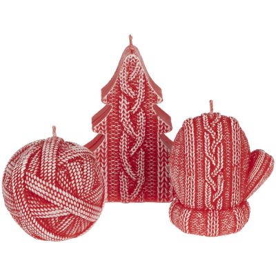 Свеча Kniteam, варежка, красная-2