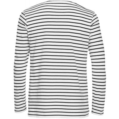 Футболка мужская с длинным рукавом «Морские обитатели», белая с темно-синим-1