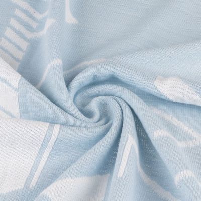 Плед Winterflake, бело-голубой с люрексом-3