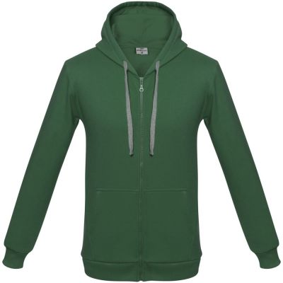 Толстовка с капюшоном на молнии Unit Siverga Heavy, темно-зеленая-0