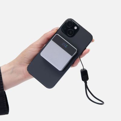 Внешний аккумулятор с беспроводной зарядкой Aura Power 5000 мАч, серый-7