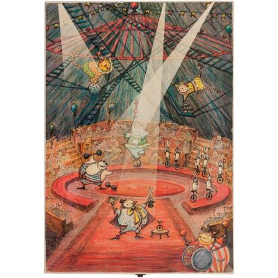 Набор из 3 елочных игрушек Circus Collection: фокусник, силач и лев-1