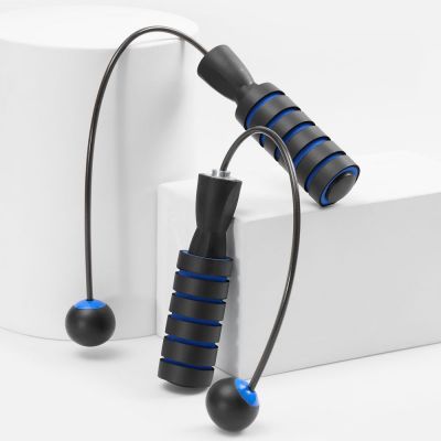 Беспроводная скакалка Silentino, черная с синим-2