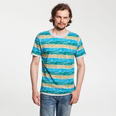 Футболка мужская Rayet двусторонняя, голубая с зеленым-9