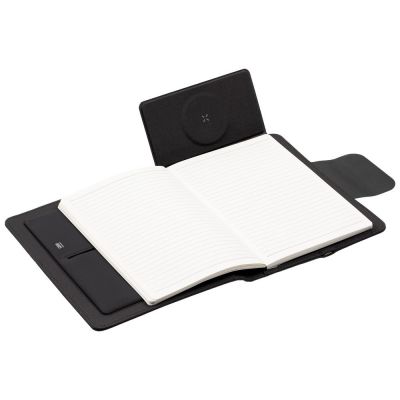 Органайзер Midstream, с блокнотом и аккумулятором, черный-4