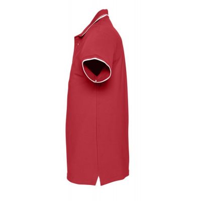 Рубашка поло мужская с контрастной отделкой Practice 270, красный/белый-2