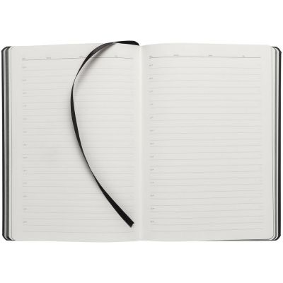 Ежедневник Shall, недатированный, черный, с белой бумагой-4