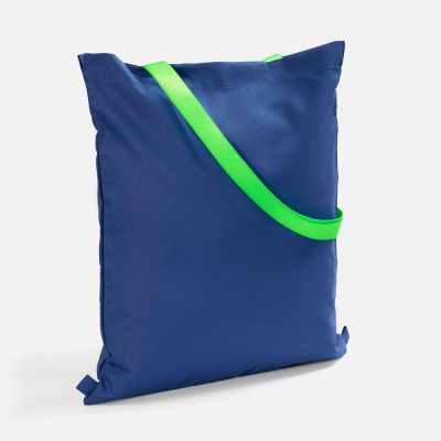 Шопер B3, синий с зелеными ручками-0