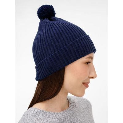 Шапка Catch Match с помпоном, темно-синяя-6