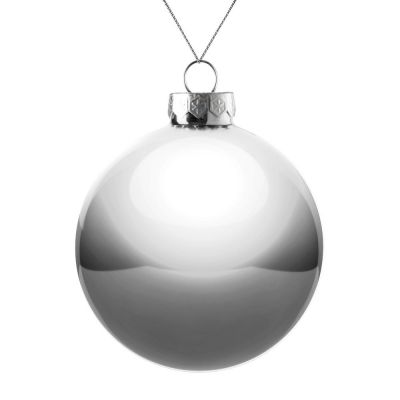 Оформительский шар Finery, 10 см, глянцевый серебристый-0
