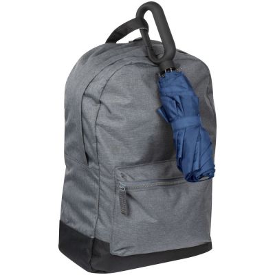 Зонт складной Hoopy с ручкой-карабином, синий-4