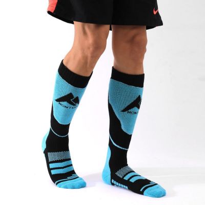 Термоноски высокие Monterno Sport, черные с голубым-5