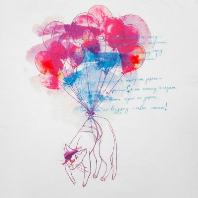 Футболка женская «Удивительная кошка», белая-2