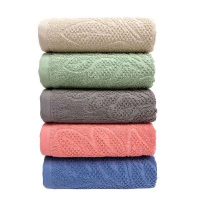 Полотенце махровое «Флора», большое, коричневое (шитаки)-4