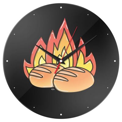 Часы настенные «Булки горят»-0