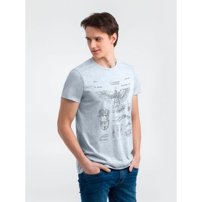 Футболка приталенная Old Patents. Flying Machine, голубой меланж-0