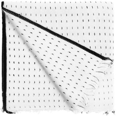 Плед Fringy, белый с черным-1