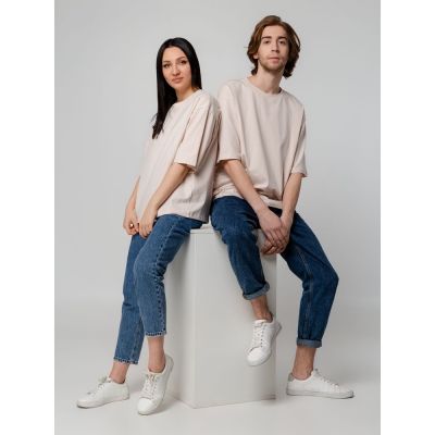 Футболка унисекс оверсайз Street Vibes, бежевая-9