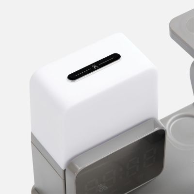 Зарядная станция с электронными часами и подсветкой Large Charge ver.3, серая-5