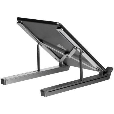 Подставка для ноутбука с USB-хабом Scaffold Hub, серебристый металлик-6