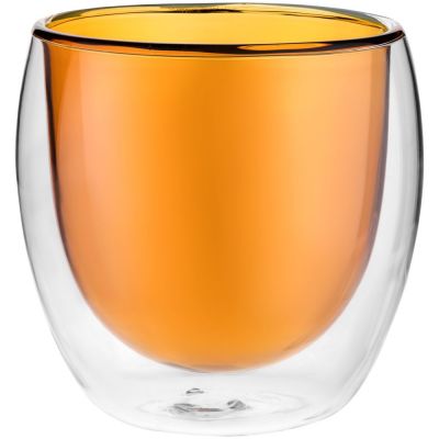 Стакан с двойными стенками Glass Bubble, желтый-0