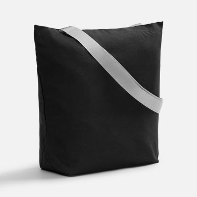 Шопер B5, черный с широкими серыми ручками-0