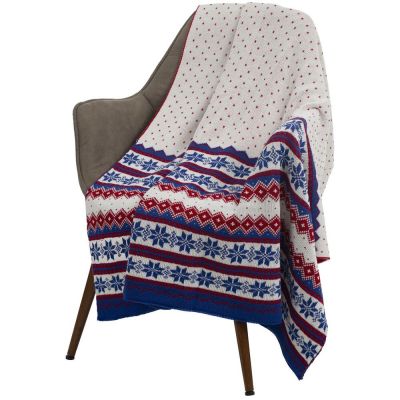 Плед Happy View, синий с красным-0