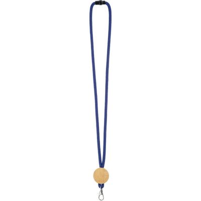 Шнурок для бейджа Tube Wood, синий-1